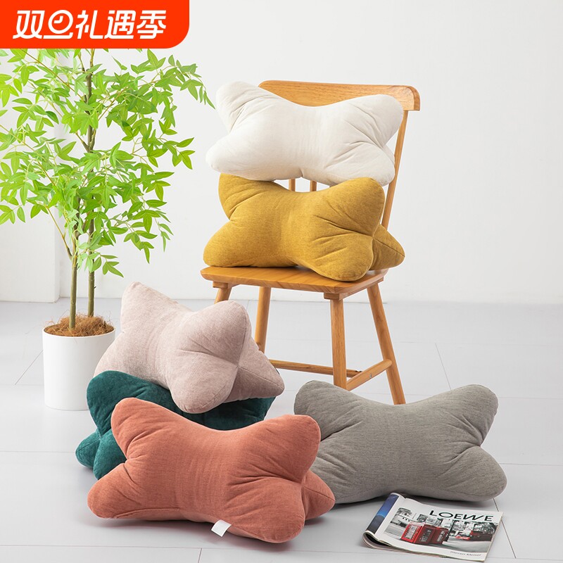 床头抱枕护颈椎骨头枕办公室久坐座椅腰枕午休护腰靠垫脚垫抬腿枕