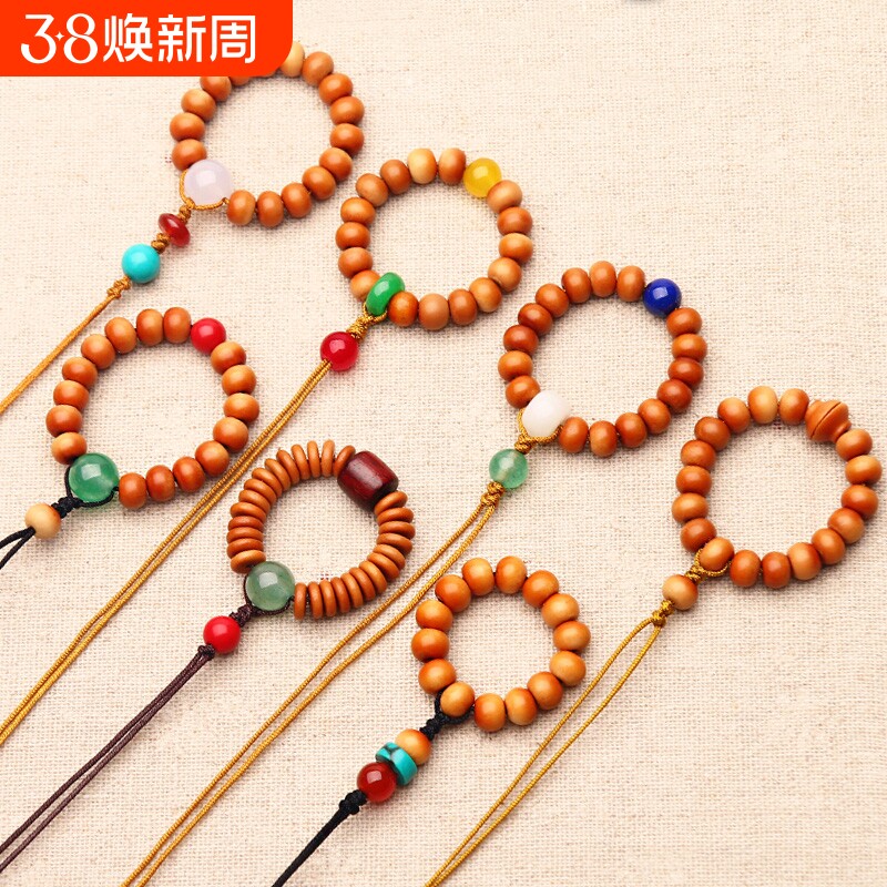 小手捻文玩珠串橄榄核跑环男女手链念珠盘玩手把件核雕葫芦财神