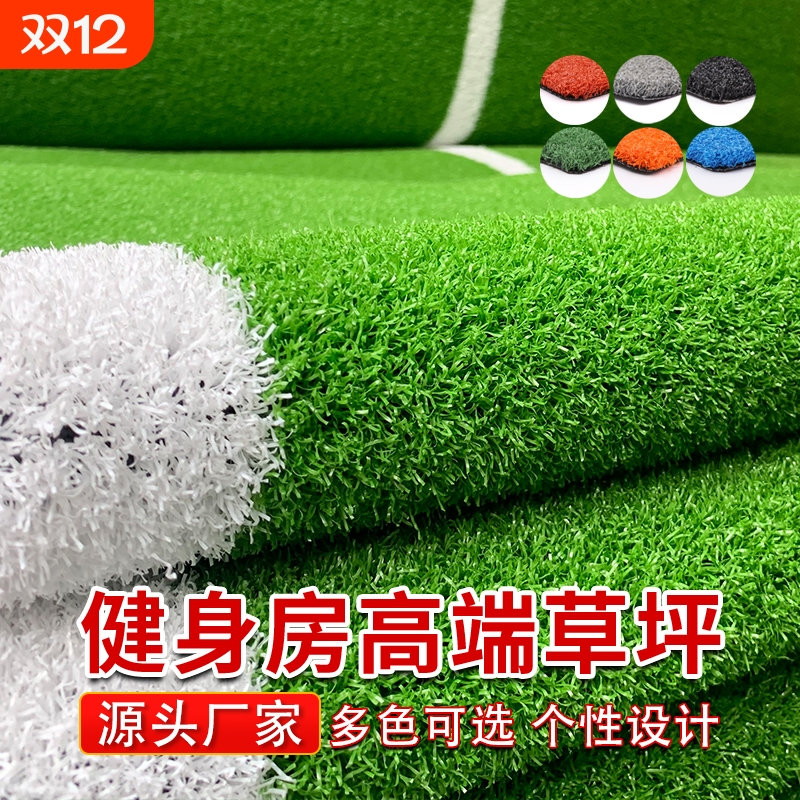 健身房曲丝人造高密度地毯高尔夫仿真果岭塑料草皮户外门球场草坪
