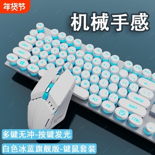 有线朋克键盘鼠标套装机械手感台式电脑笔记本游戏专用静音办公