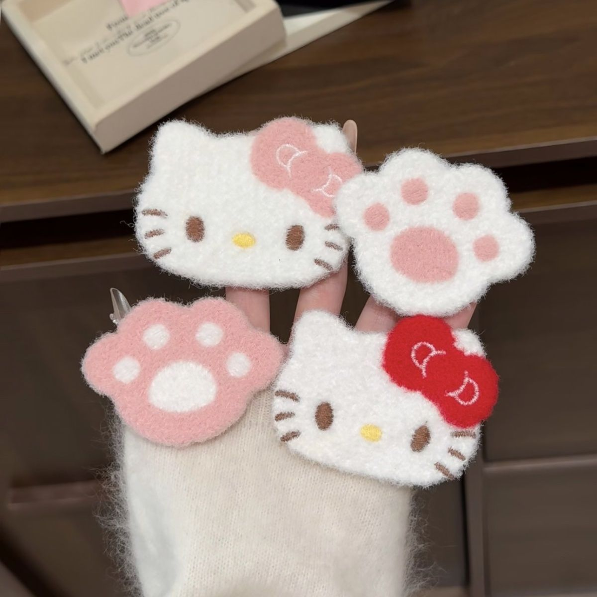 可爱蝴蝶结小猫无痕刘海贴魔术贴发饰少女前额侧边碎发贴整理神器