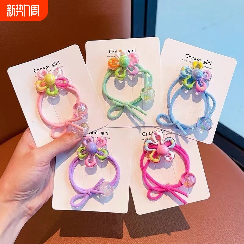 儿童可爱彩色花朵皮筋发圈头绳扎头发不伤发小女孩2025新款高弹力