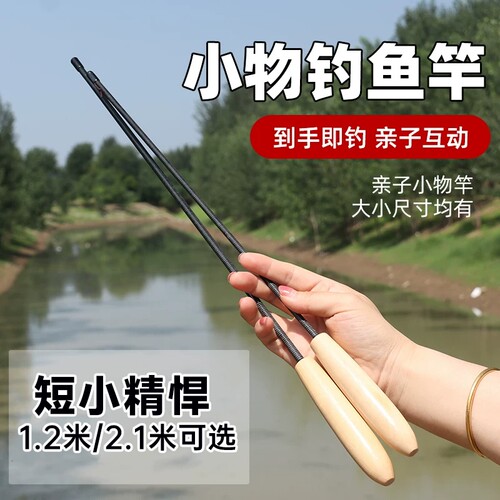小物钓鱼竿溪流竿短节迷你微物手杆儿童小鱼竿新手初学者套装全套