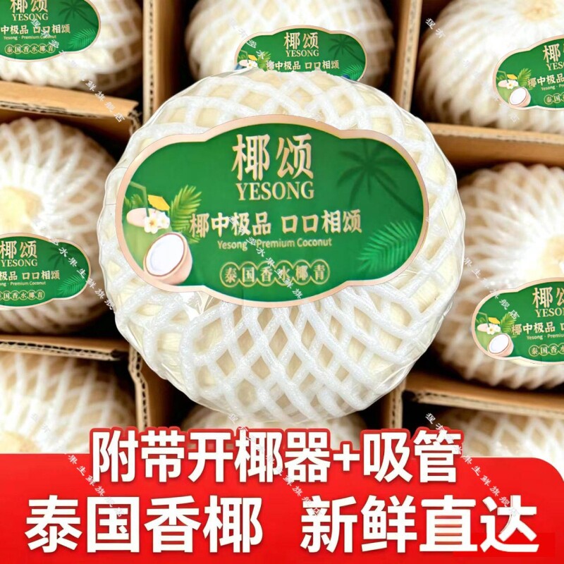 【4个特大】泰国椰青椰香四溢泰国进口椰大果整箱椰子汁椰子去皮