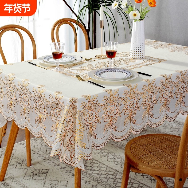 欧式烫金桌布防水防油免洗防烫pvc塑料茶几餐桌布长方形家用台布,居家布艺,桌布,淘宝优惠券,粉丝福利购,淘宝优惠卷