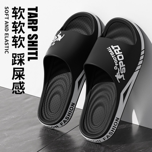 拖鞋大码男士运动户外防滑夏季日常休闲居家用凉拖外穿耐磨红色