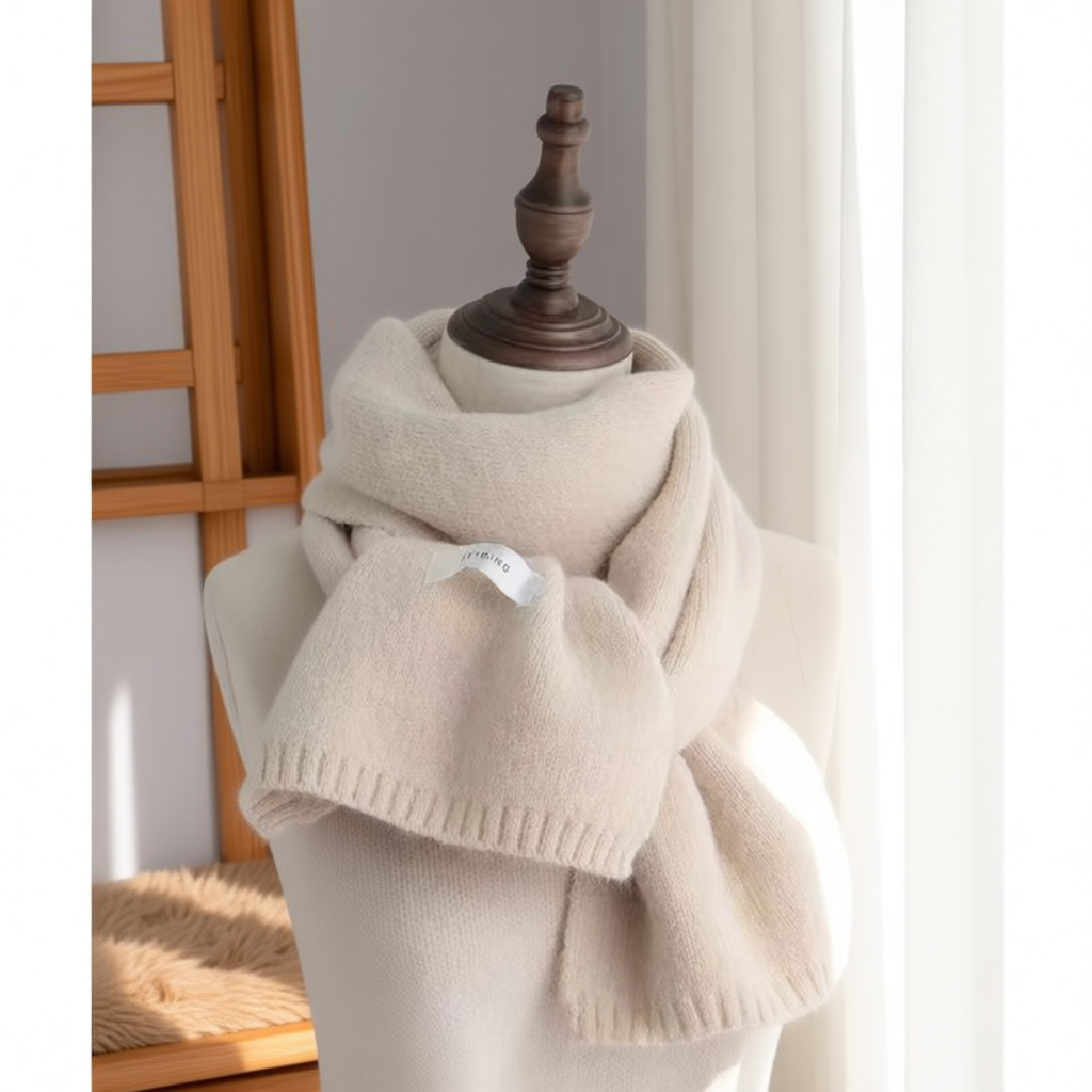 红色新款纯色百搭男女冬季保暖针织围脖洋气韩国围巾女蓝色显白