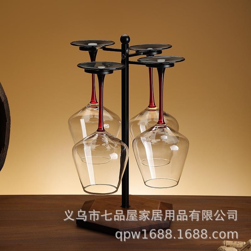 创意实木红酒杯架倒悬挂葡萄高脚杯吊杯高级酒柜展示架子家用装饰