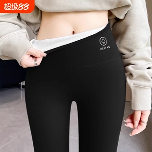 加绒秋冬季鲨鱼裤女外穿显瘦加厚芭比打底裤薄款薄绒羊羔绒收腹