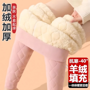 羊毛保暖裤 德绒秋裤 棉裤 东北特厚高腰大码 女加绒加厚打底裤 秋冬季