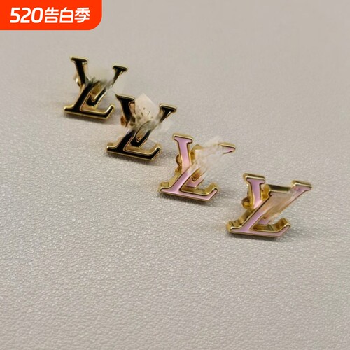 高版本精工L字母珐琅耳钉女轻奢气质高级感时尚百搭送女友礼物