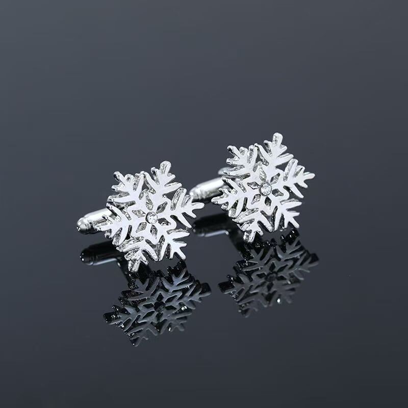 简约轻奢法式衬衫袖口袖钉男士手工创意烂漫雪花袖扣钮