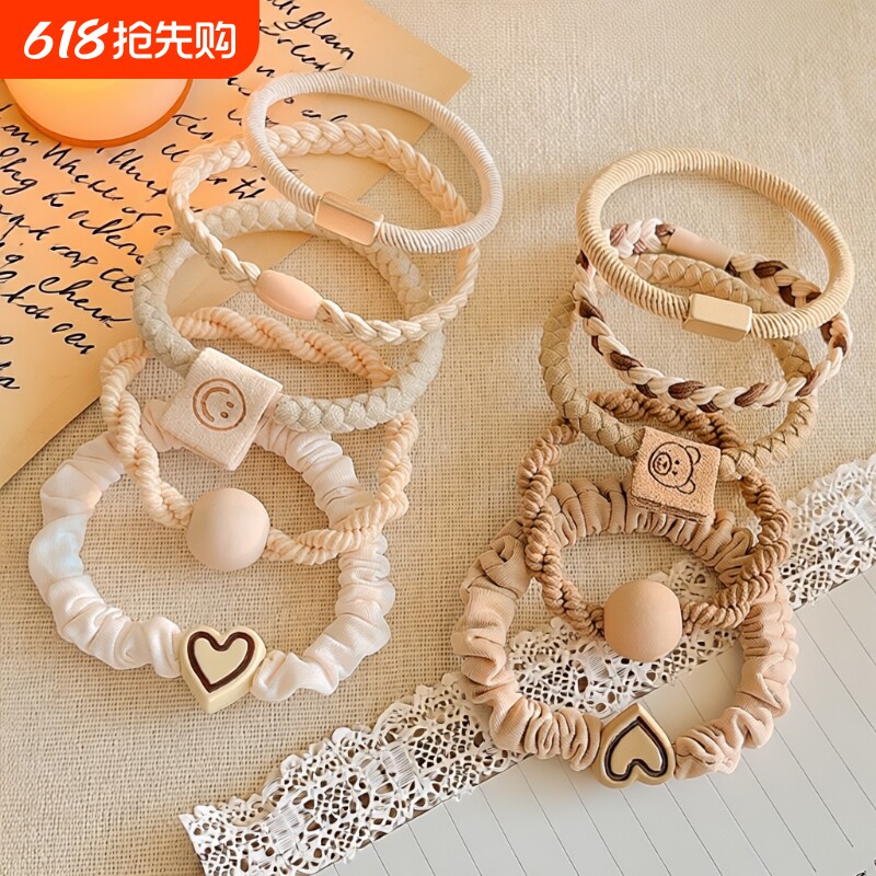 气质爱心发绳女2025新款高弹力耐用头绳橡皮筋扎头发发圈头饰皮套