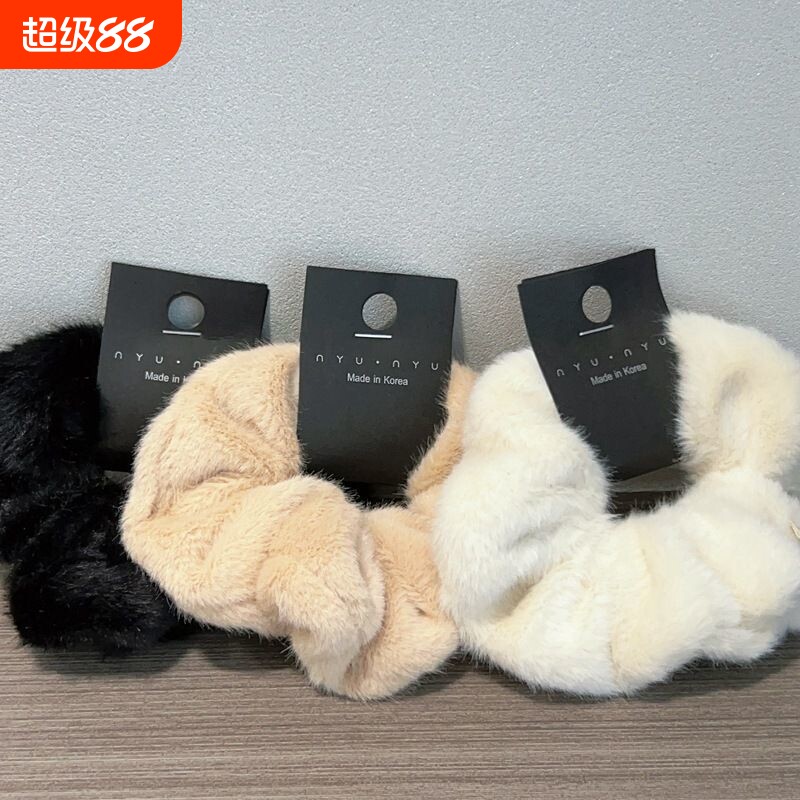 秋冬韩国软糯手感貂绒毛绒大肠发圈温柔气质淑女头绳发绳皮套发饰