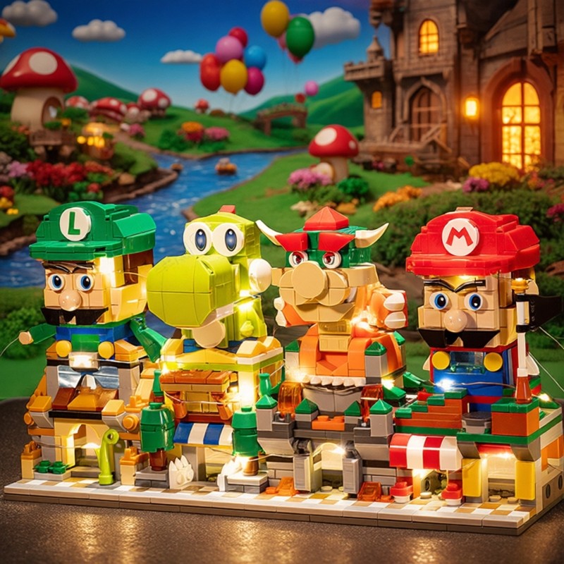 小黄人积木马里奥街景兼容乐高儿童益智拼装玩具模型男孩生日礼物