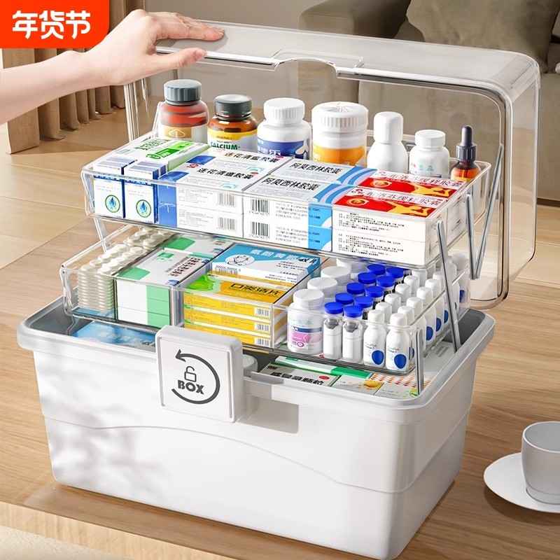 日本家用药箱家庭装收纳盒大容量药物医药箱药品多层儿童小药盒,收纳整理,医药箱,淘宝优惠券,粉丝福利购,淘宝优惠卷