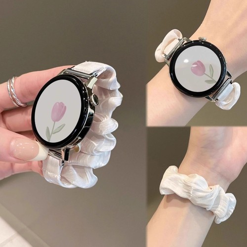 适用华为gt5手表带watch5pro雪纺冰丝大肠发圈gt4表带GT3pro透气watch4pro可爱女生新款41mm创意手表带