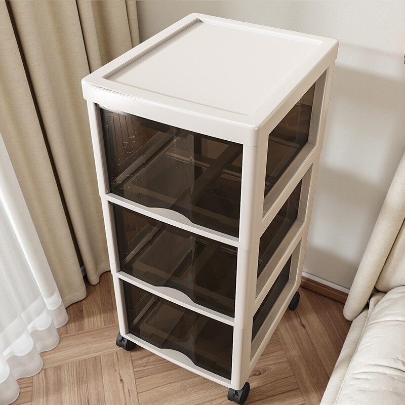 小推车置物架家用落地可移动零食收纳架抽屉式分层客厅杂物储物柜