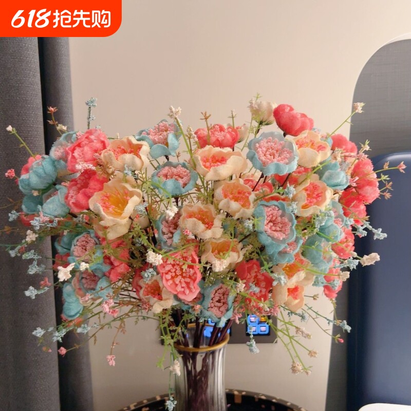 轻奢高档仿真花摆设杜鹃花假花客厅餐桌装饰花束家居摆件桌花落地