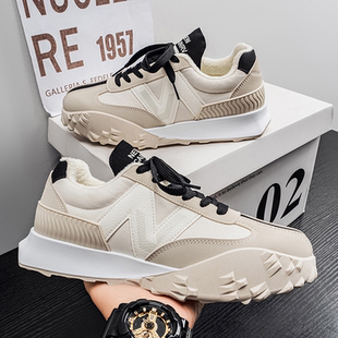 新款 加绒冬季 户外运动登山徒步老爹潮鞋 休闲情侣鞋 厚底阿甘鞋 男鞋