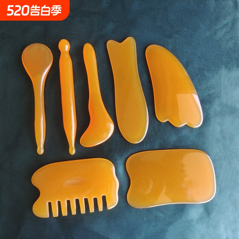 全身刮痧板树脂面部拨筋棒脸部专用刮痧套装工具拔沙头美容神器