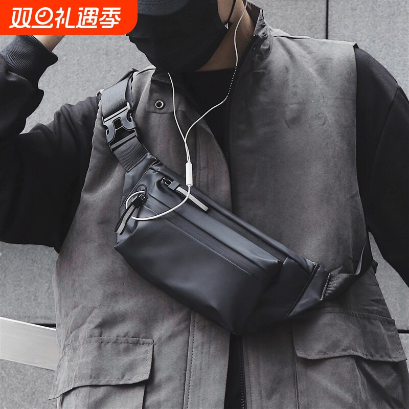 胸包防水男士腰包骑行包个性休闲户外运动斜挎包时尚大容量高级
