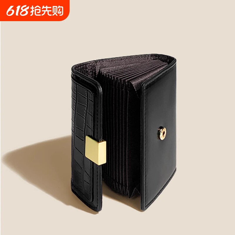 新款卡包鳄鱼纹多卡位真皮质感短款女士钱包高级感小众设计证件包