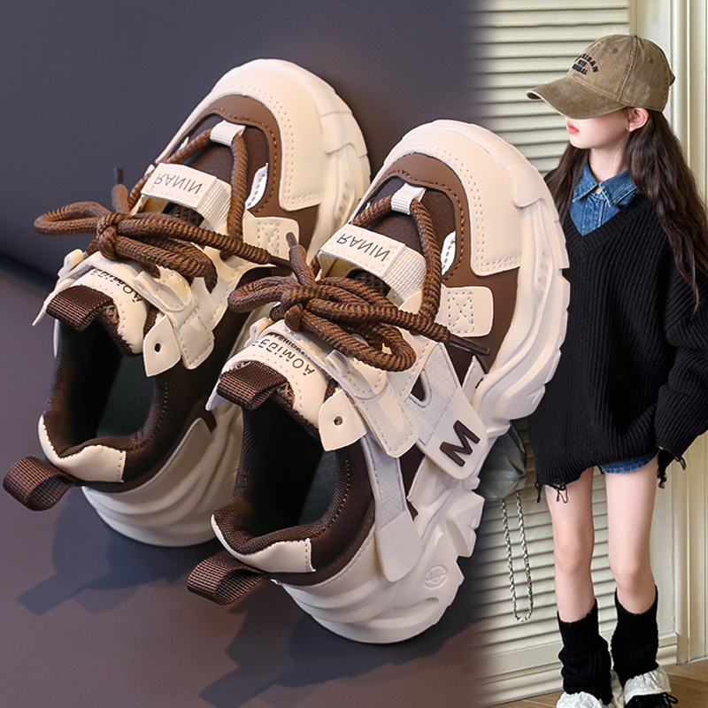 秋冬儿童鞋皮面运动鞋防滑2-16岁