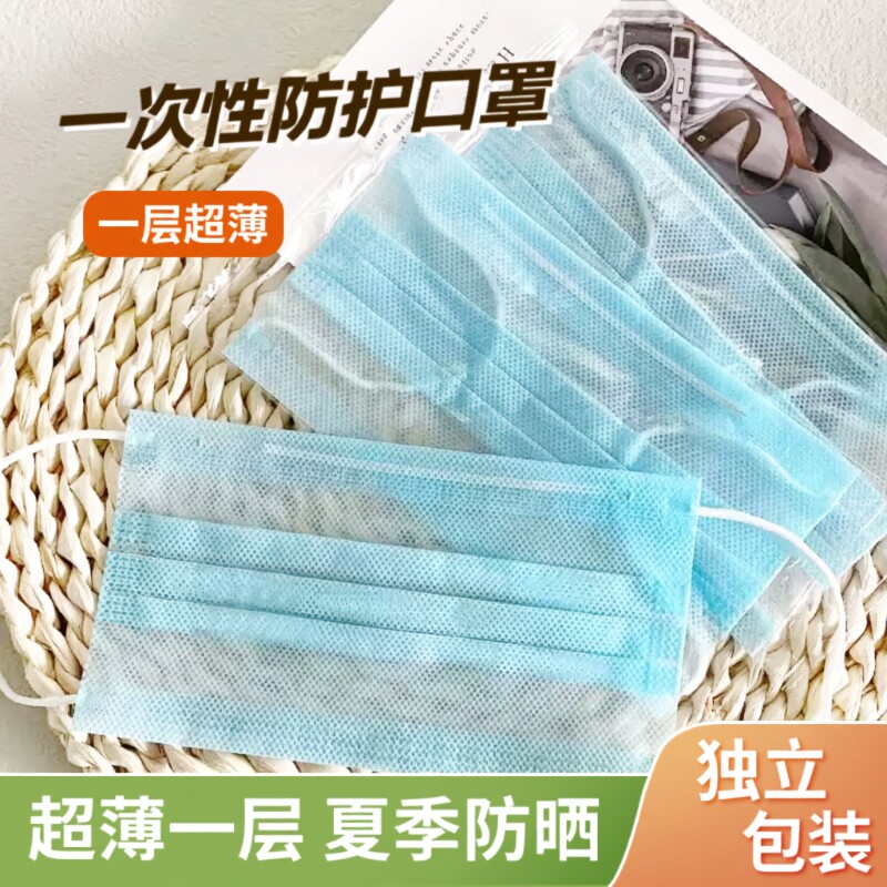 夏季超薄透气一次性口罩图片
