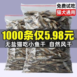 小鱼干猫咪零食无盐风干小河鱼干幼猫磨牙发腮满籽多春鱼冻干零食