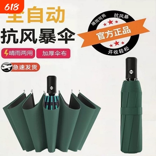 24段骨双龙骨全自动黑胶雨伞