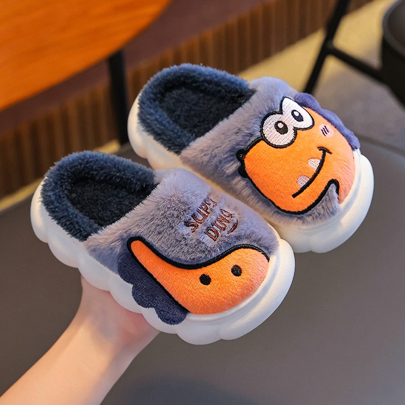 儿童棉拖鞋男童恐龙款室内家居女宝宝小孩防滑亲子拖鞋秋冬2025新