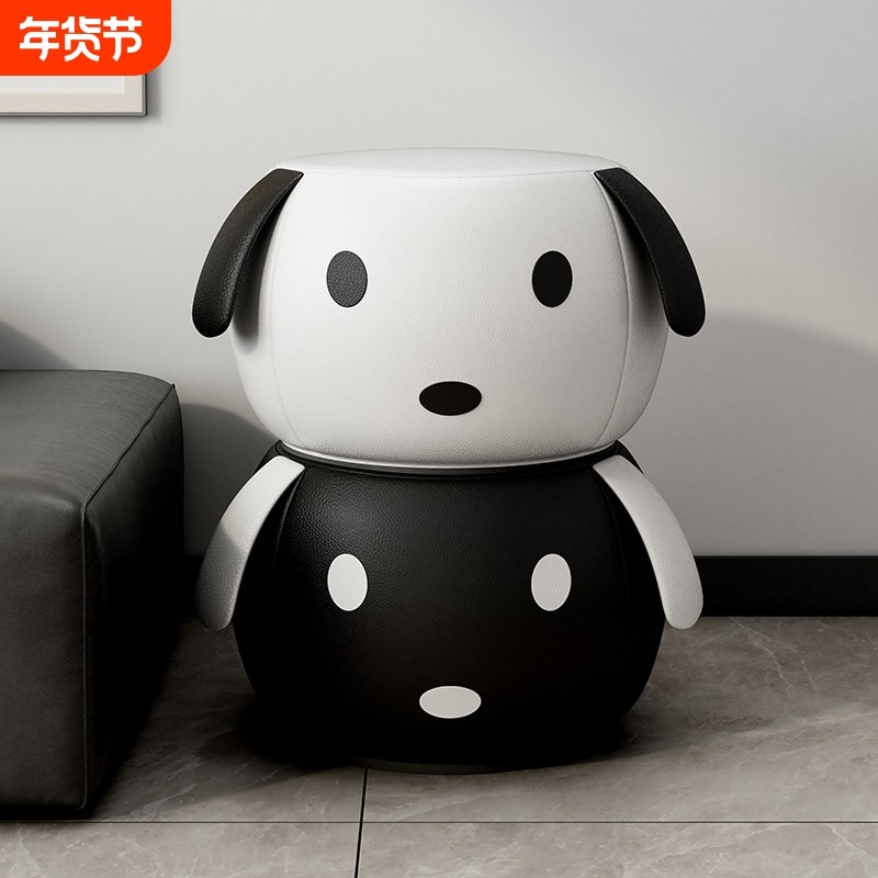 小凳子家用矮凳卡通小狗凳实木皮质小板凳结实耐用换鞋凳子沙发凳,住宅家具,矮凳,淘宝优惠券,粉丝福利购,淘宝优惠卷