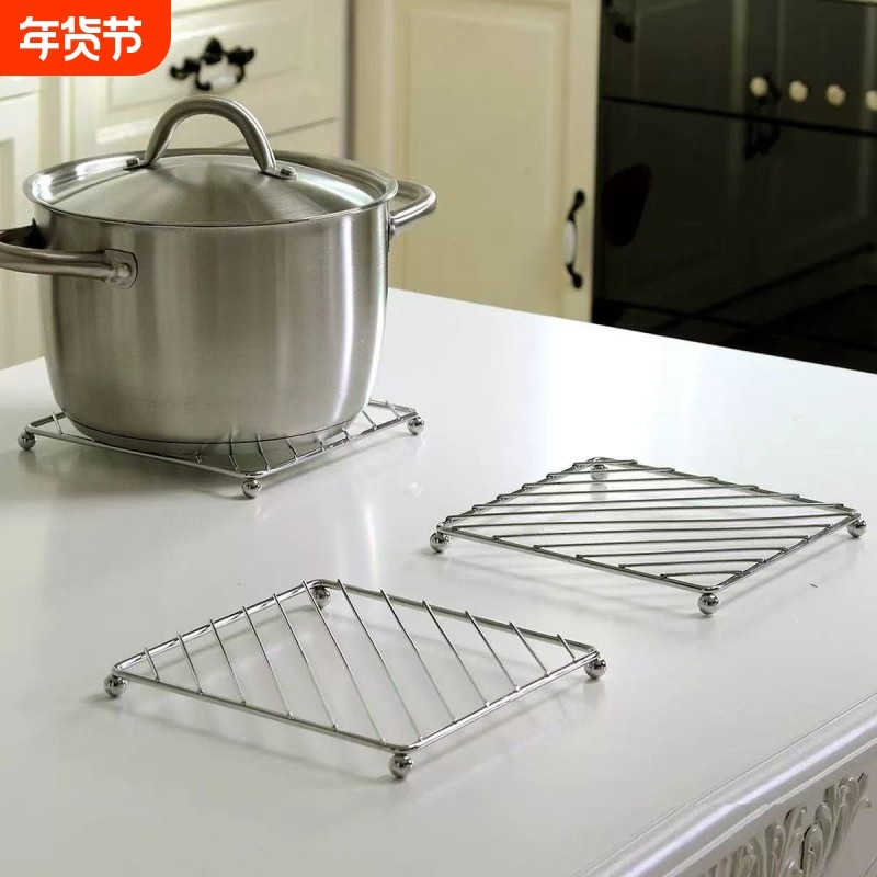 加厚不锈钢蒸架多功能家用锅垫隔热垫蒸锅台面收纳架厨房置物架子