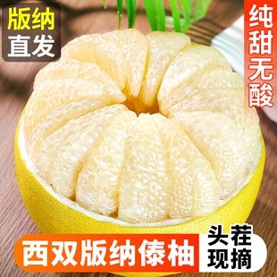 东试早柚新鲜水果柚子白心傣柚西双版纳蜜柚当季现摘白肉整箱包邮