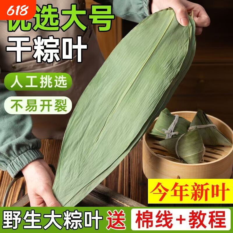 特大号野生干粽叶新鲜包粽子箬叶端午必备粽叶干大号家用粽子叶干