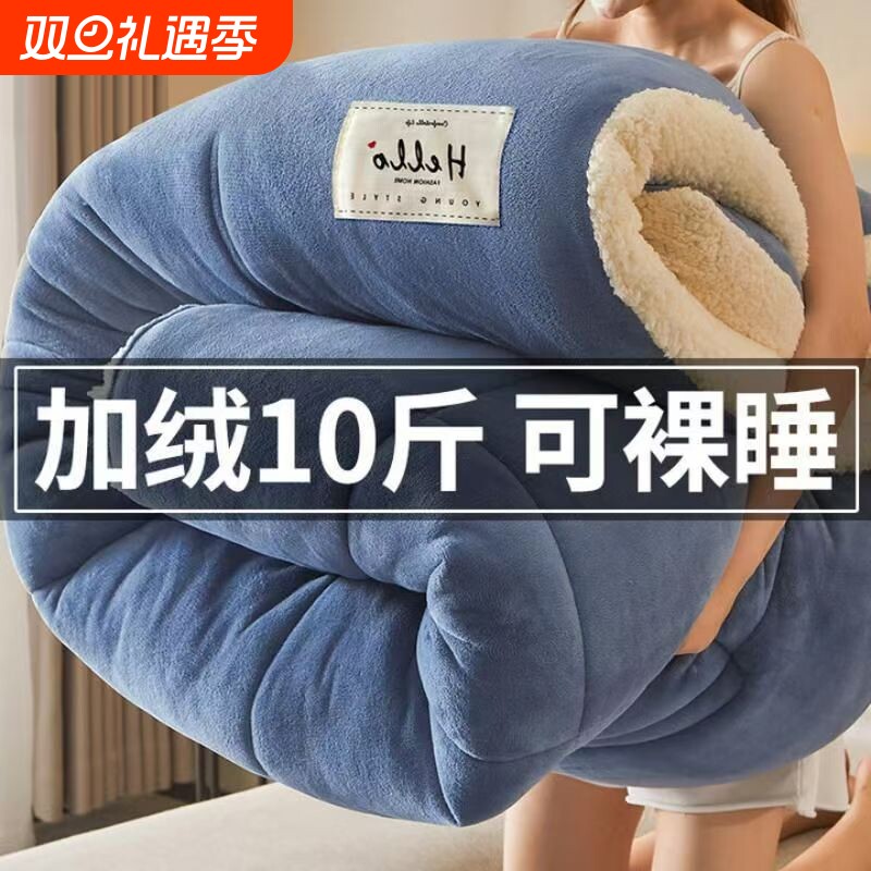 冬被芯牛奶绒加厚保暖冬季珊瑚绒被褥被子单人宿舍羊羔绒棉被10斤