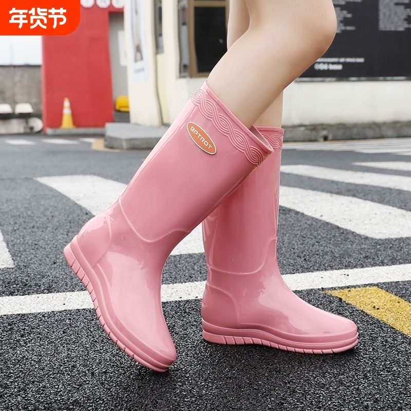 耐磨爬山雨鞋女款高筒成人赶海雨靴防水防滑韩系软底户外新款水靴