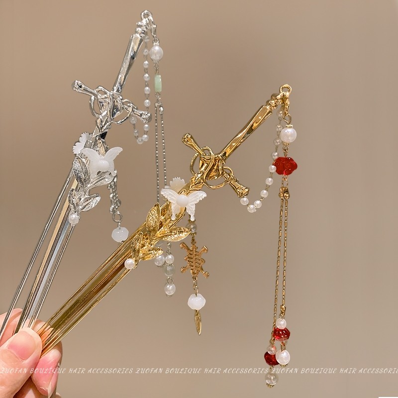 古风汉服剑簪子新中式清冷剑簪可拔宝剑古风霸气超仙简约发簪发饰