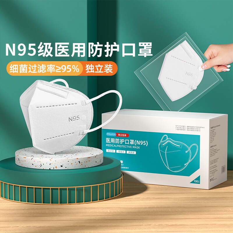 n95级医用防护口罩一次性医疗官方正品成人灭菌防工业粉尘级别