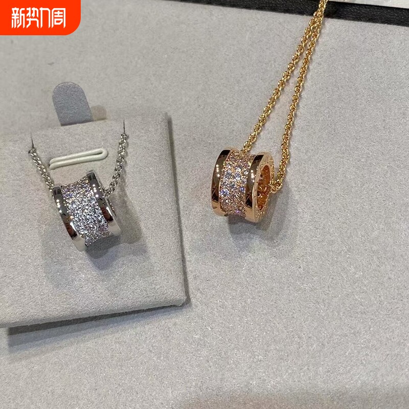 小蛮腰弹簧项链镀黑陶瓷小红人慈善款情侣锁骨链不掉色白金金色