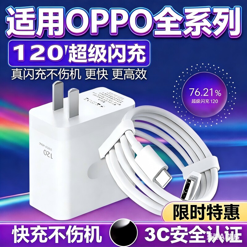 适用OPPO充电器120超级闪充Reno8/9/10Pro/11