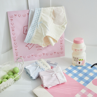 少女生中腰亲肤拼色三角底裤 秋冬款 舒适透气女生2025新款 纯棉内裤