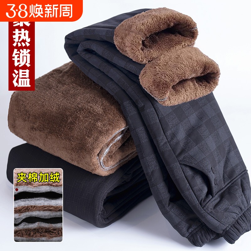 中老年人棉裤女妈妈冬装裤子加绒加厚外穿老太太奶奶保暖裤夹棉