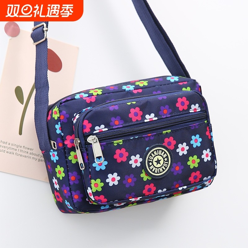 日韩时尚百搭印花轻便布包女迷你小包包手拎中年妈妈包帆布斜挎包