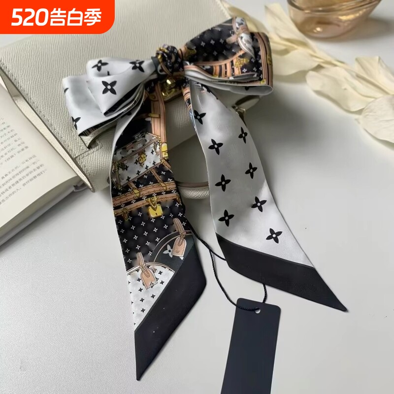 高品质丝巾绑包包手柄装饰丝带老花缠包束发带女围脖飘带丝巾领巾