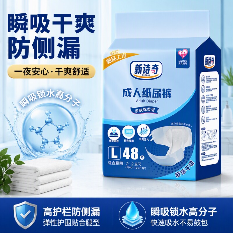 成人纸尿裤老人用尿不湿老年女男士非拉拉裤尿布湿瘫痪尿裤防水