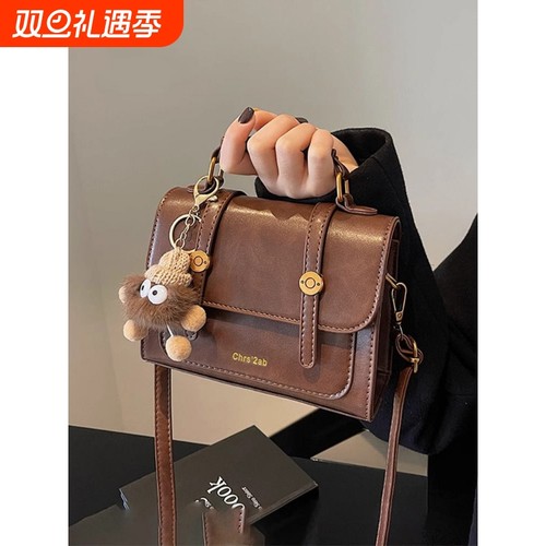 伊布古奇复古小包包女式2025新款百搭斜挎包时尚超火手提小方包