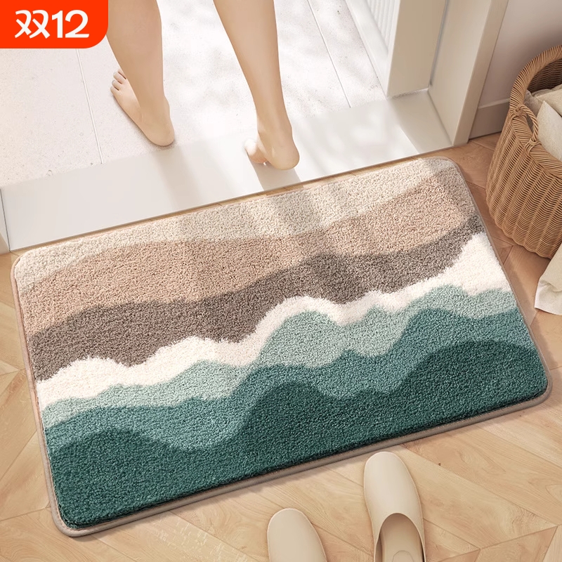 卫生间门口吸水地垫新款浴室专用脚垫厕所防滑防水地毯卫浴门垫
