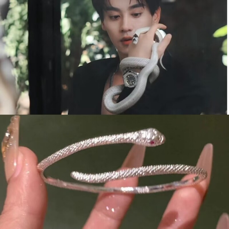 逆爱小醋包同款灵蛇手镯柴鸡蛋小众手饰生肖设计开口个性ins饰品